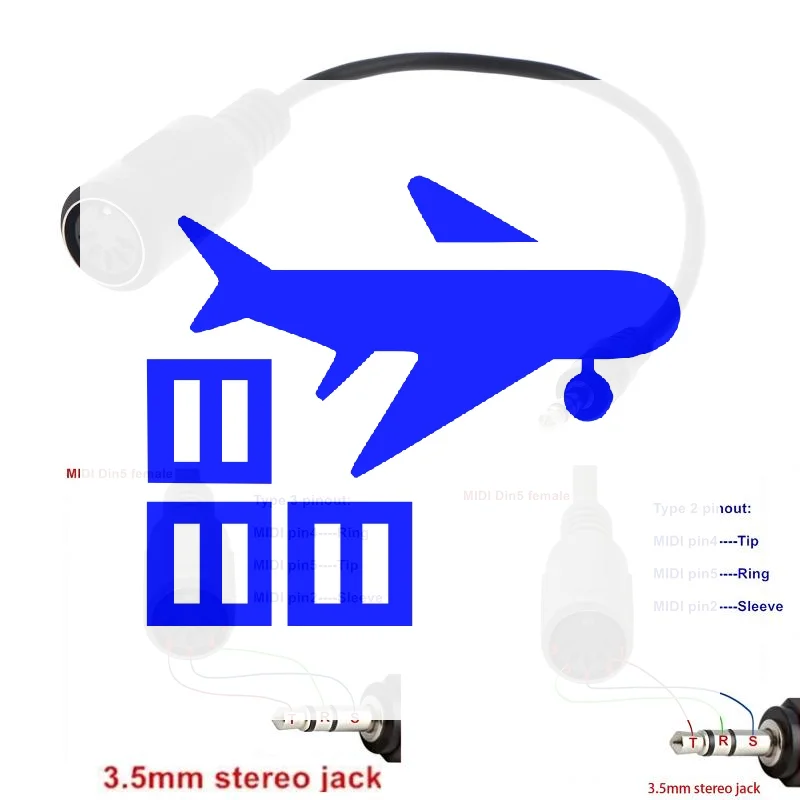 MIDI Din 5 To 3.5mm TRS Converter Cable Anti-interference Audio Adapter For Musical Instrument MIDI Device Studio Use