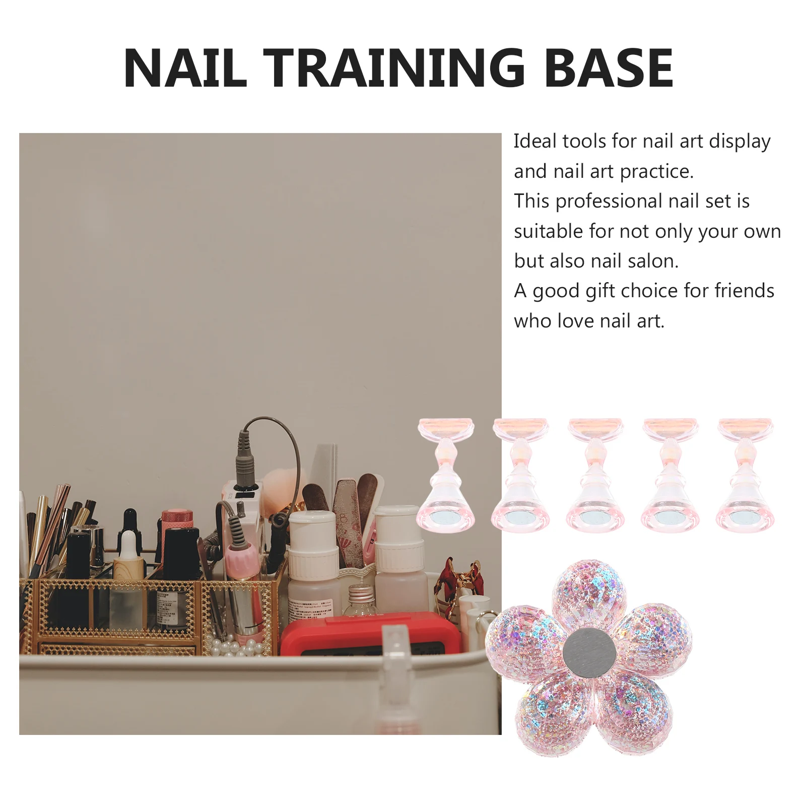 

Nail Practice Base Manicure Holder Art Tool St Pink Rack Display Nail Designs Color Board Salon Clients Ideal Tools Practice