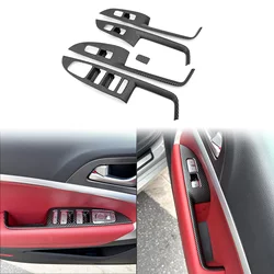 ABS Inner Door Armrest Window Lift Switch Button Cover Trim For Genesis G70 2017-2022 Car Interior Moulding Accessories
