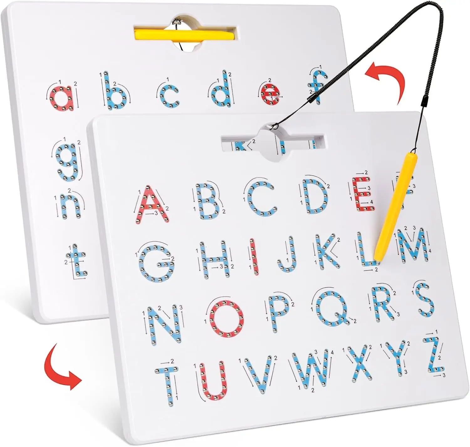

Double Sided Magnetic Letter Board - 2 in 1 Alphabet Tracing for Toddlers ABC Uppercase & Lowercase Learning Toy