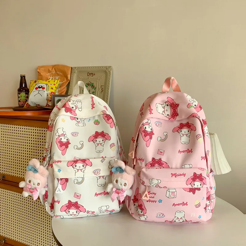 

Cute Pink Meroti Large Capacity Backpack Japanese Style Printed Soft Sister Soft Meng School Tutoring Bookbag