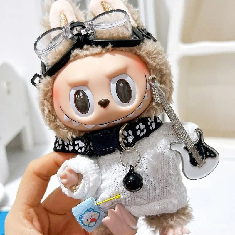 

For 17cm Mini Plush Doll'S voor Korea Kpop Exo labubu Idol Accessories Goggles collar guitar set Clothing Gift