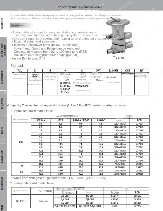 ALCO-Détendeur Thermique Détachable, Équipement de Réfrigération, 12 Tonnes, RCLE12HCA, R22 Froid