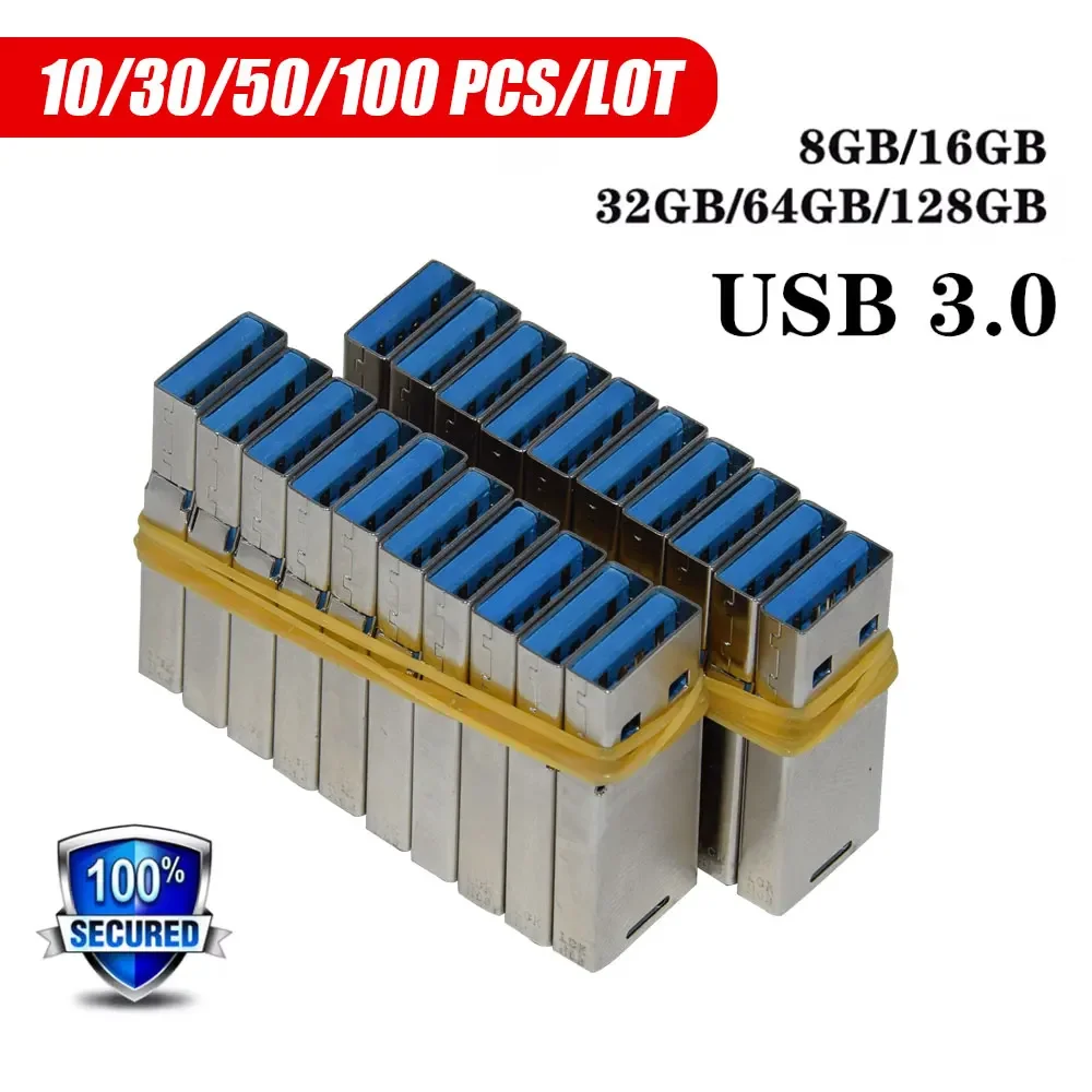 

10-100PCS Wholesale chip Plug and play USB3.0 High speed memory flash 8G 16G 32G 64G 128G usb U disk semi-finished chip pendrive