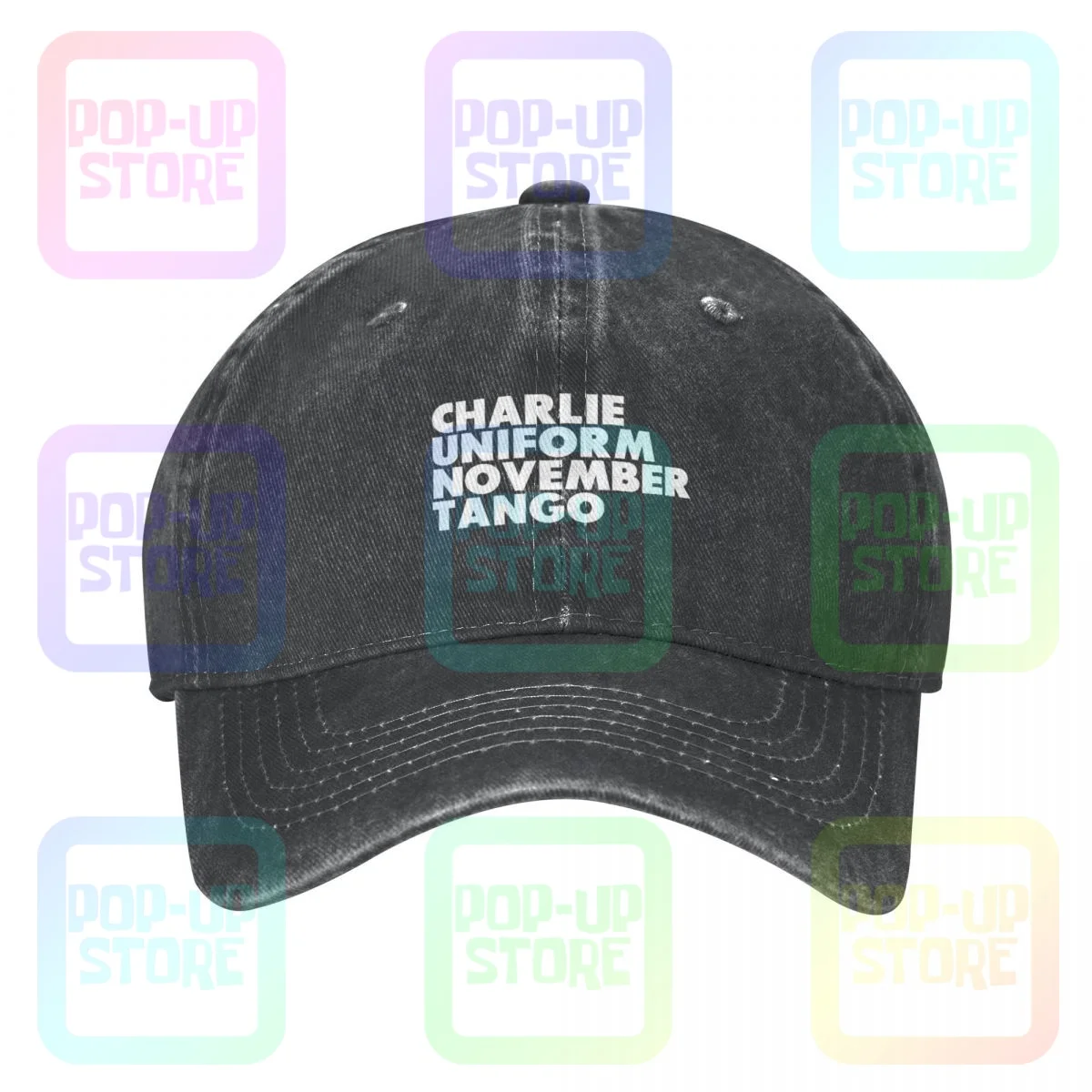 Charlie Uniform November Tango C Unt Stag Party Washed Denim Baseball Cap Trucker Hats Print Best Seller