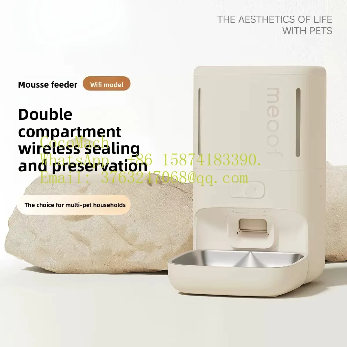 Wireless Smart Automatic Pet Feeder Timed Food Dispenser for Cats Dogs Intelligent Feeding