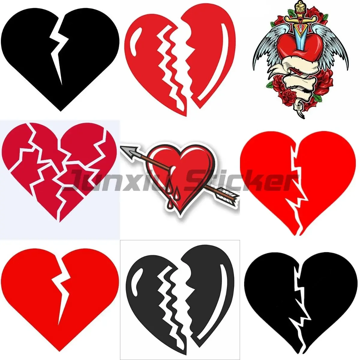 

Personalized Broken Heart Laptop Camper Van Decals Custom Car Decal Waterproof Truck Bumper Window Vinyl Car Sticker