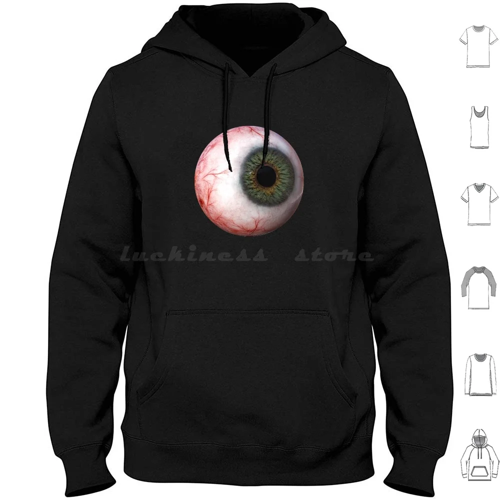 Literally Just An Eyeball Hoodie Cotton Long Sleeve Eye Eyeball Eyepin Coolpin Eyesticker Aesthetic Spooky Scary Dark