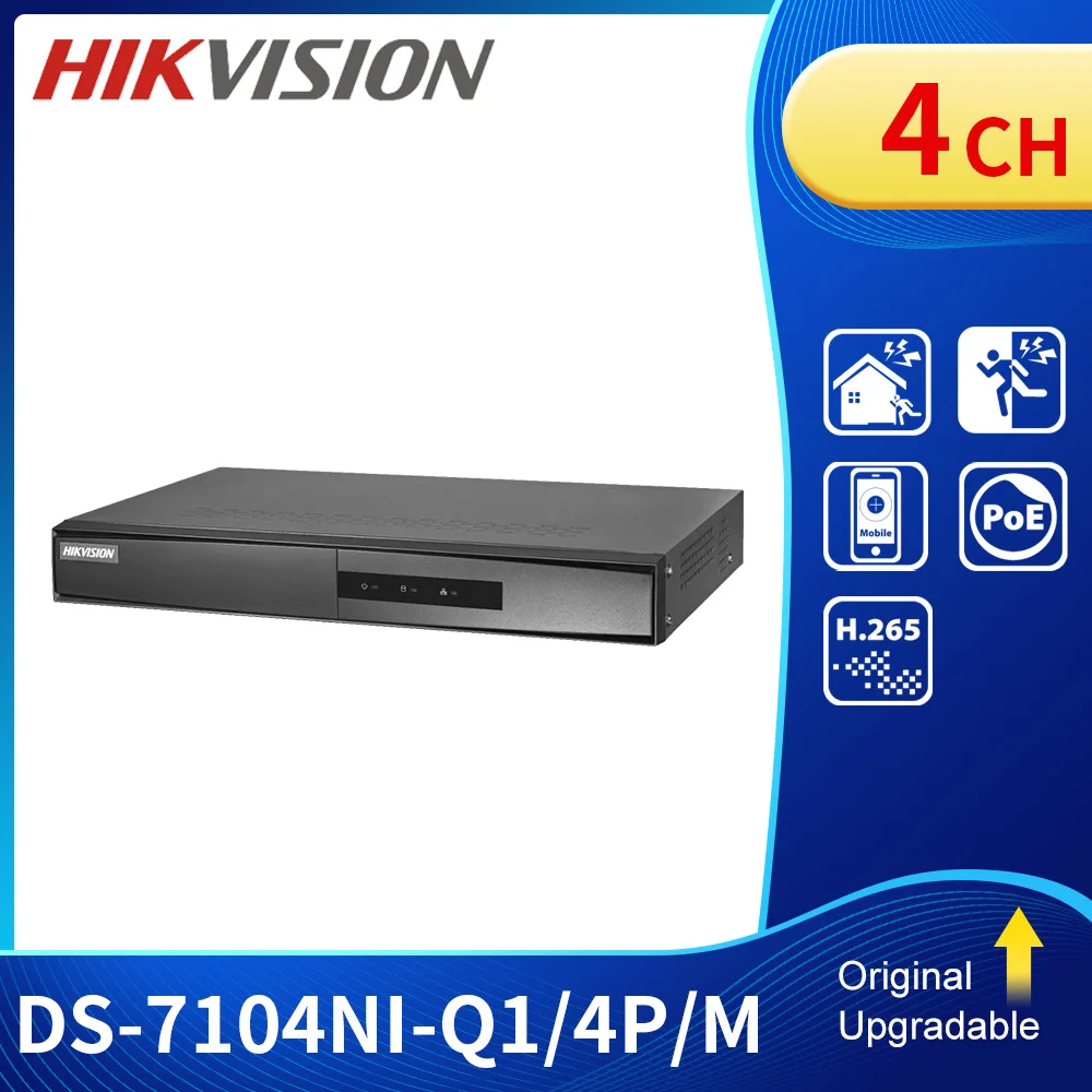 Hikvision DS-7104NI-Q1/4P/M DS-7108NI-Q1/8P/M 4ch 8ch NVR Q Series H.265+ 8 POE 1U Mini Network Video Recorder