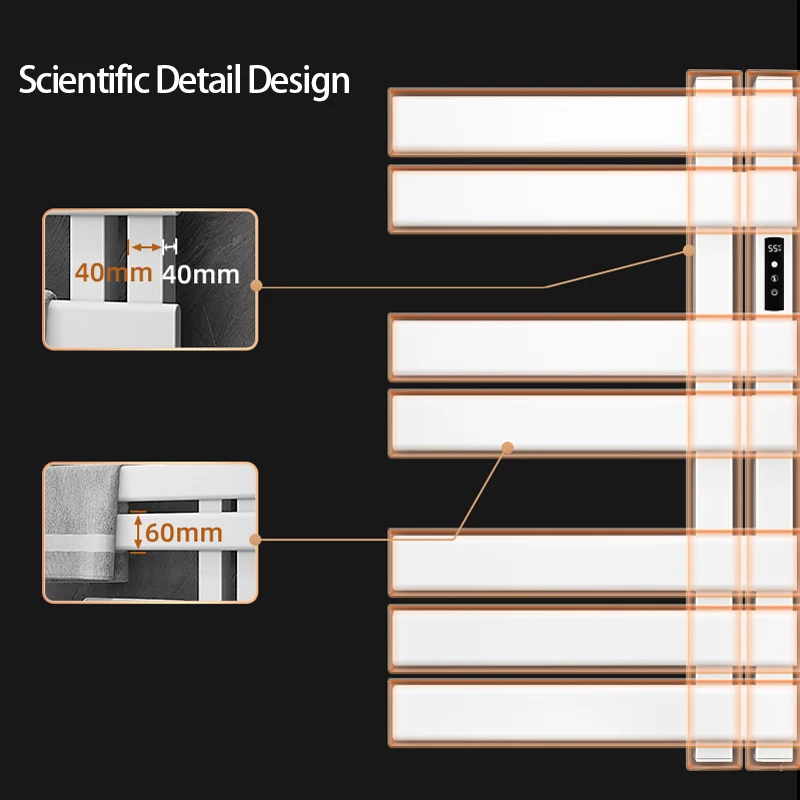 Bathroom Electric Towel Rail.Smart Towel Dryer.Bath Towel Radiator. Wifi Control Heated Towel Rack. Wall Mounted Towel Warmer.
