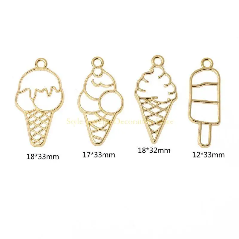 d46e 4 pcs sweet ice-cream frame uv pendant pendant pezel for diy craft Jewelry