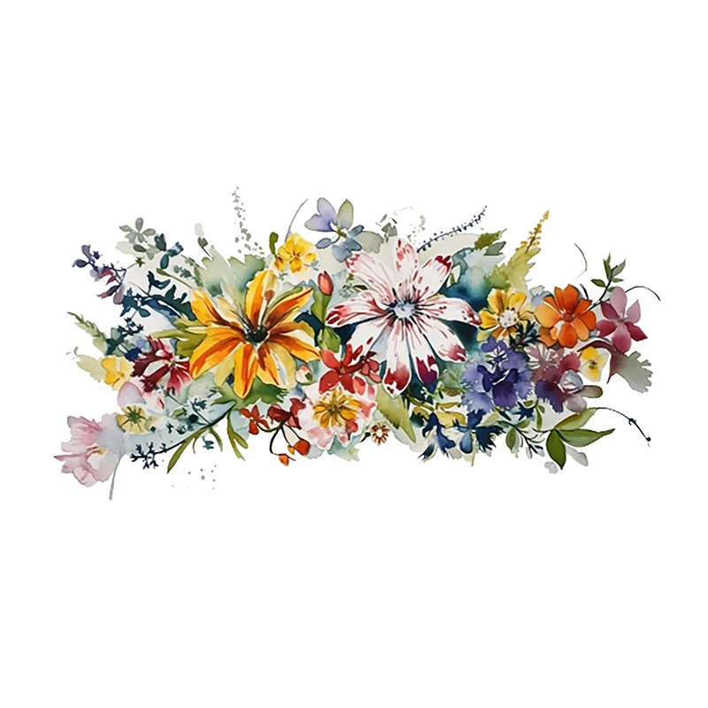 Autocollants de Toilette avec Fleurs, Peinture Auto-Adhésive, Couverture Imperméable