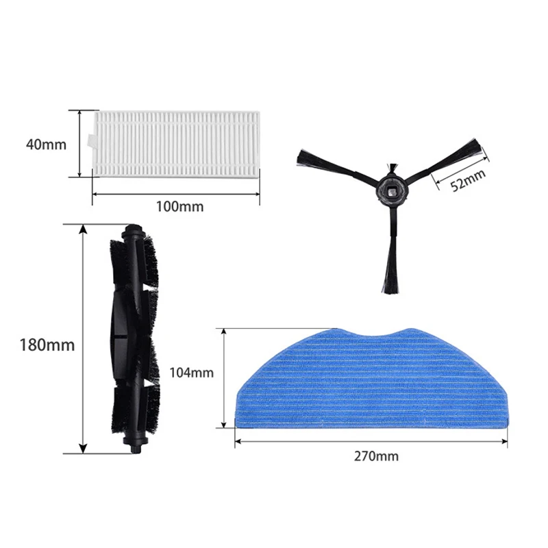 Filtro spazzola laterale principale panno per mocio HEPA per Rowenta X-PLORER 75 S + RR8567WH Robot aspirapolvere pezzi di ricambio accessori