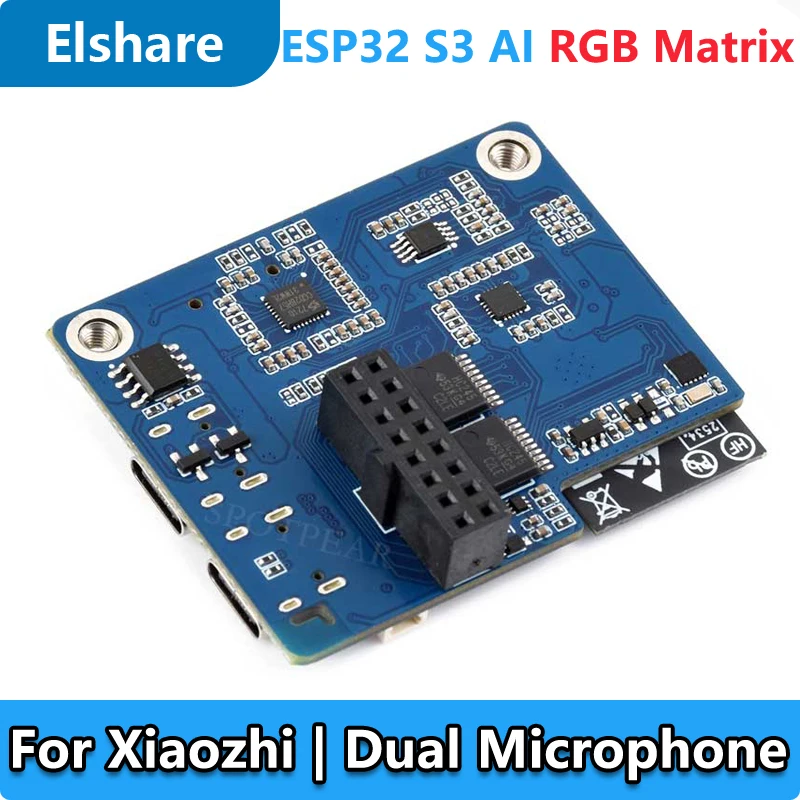 

ESP32-S3 AI RGB Matrix Driver Board Dual Microphone DeepSeek For Xiaozhi