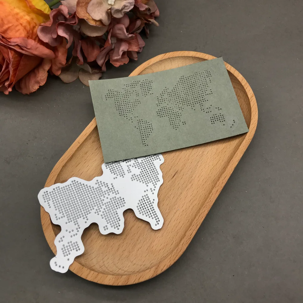 1pcs metal cutting dies cut die mold Map of flight routes Scrapbook paper craft blade punch stencils dies