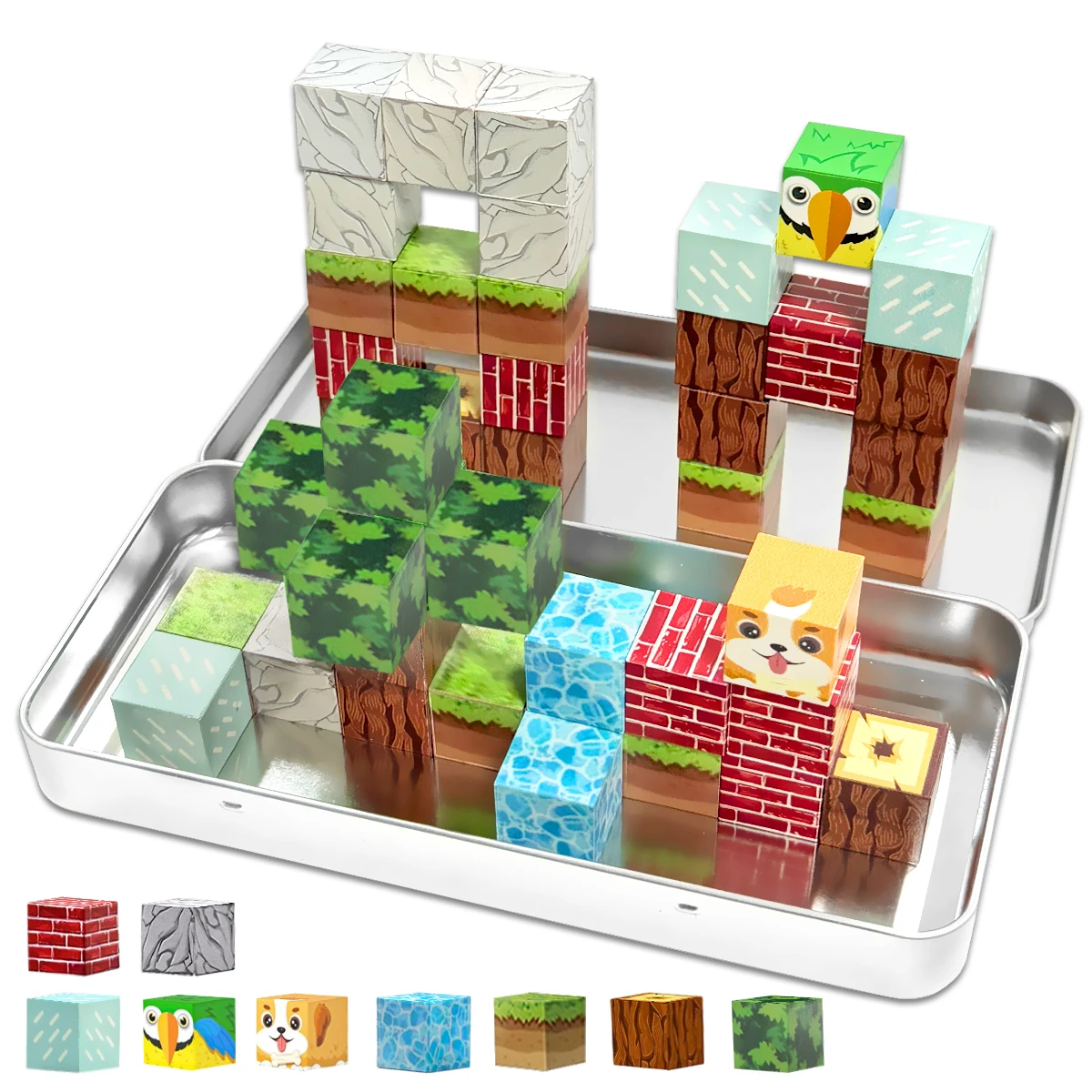 

Magnetic Building Blocks Toys DIY Magnet Construction Toys STEM Sensory Montessori Educational Gift For Ages 3+ Kids Boys Girls