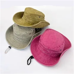 2024 Four Seasons Cotton Solid Bucket Hat Fisherman Hat Outdoor Travel Sun Cap For Men And Women 232