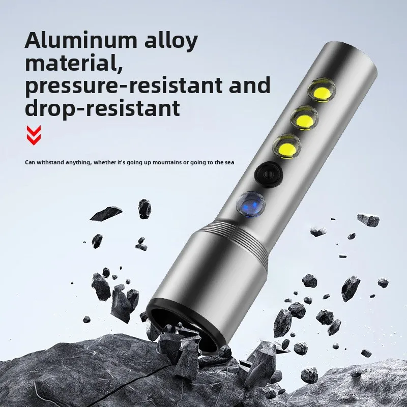 Drop-shipping LED high-brightness flashlight, fixed focus, rechargeable high-brightness  camping flashlight