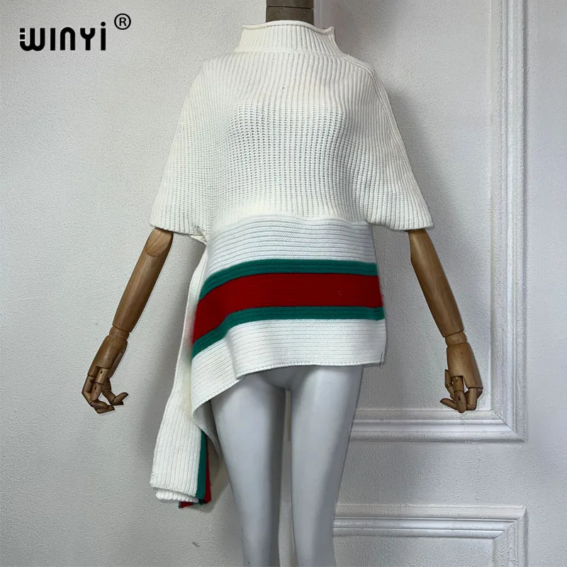 WINYI print Knitted miniskirt in winter Comfort Warm fashion kaftan Holiday dress Elegant Africa Women Boho party sexy dress