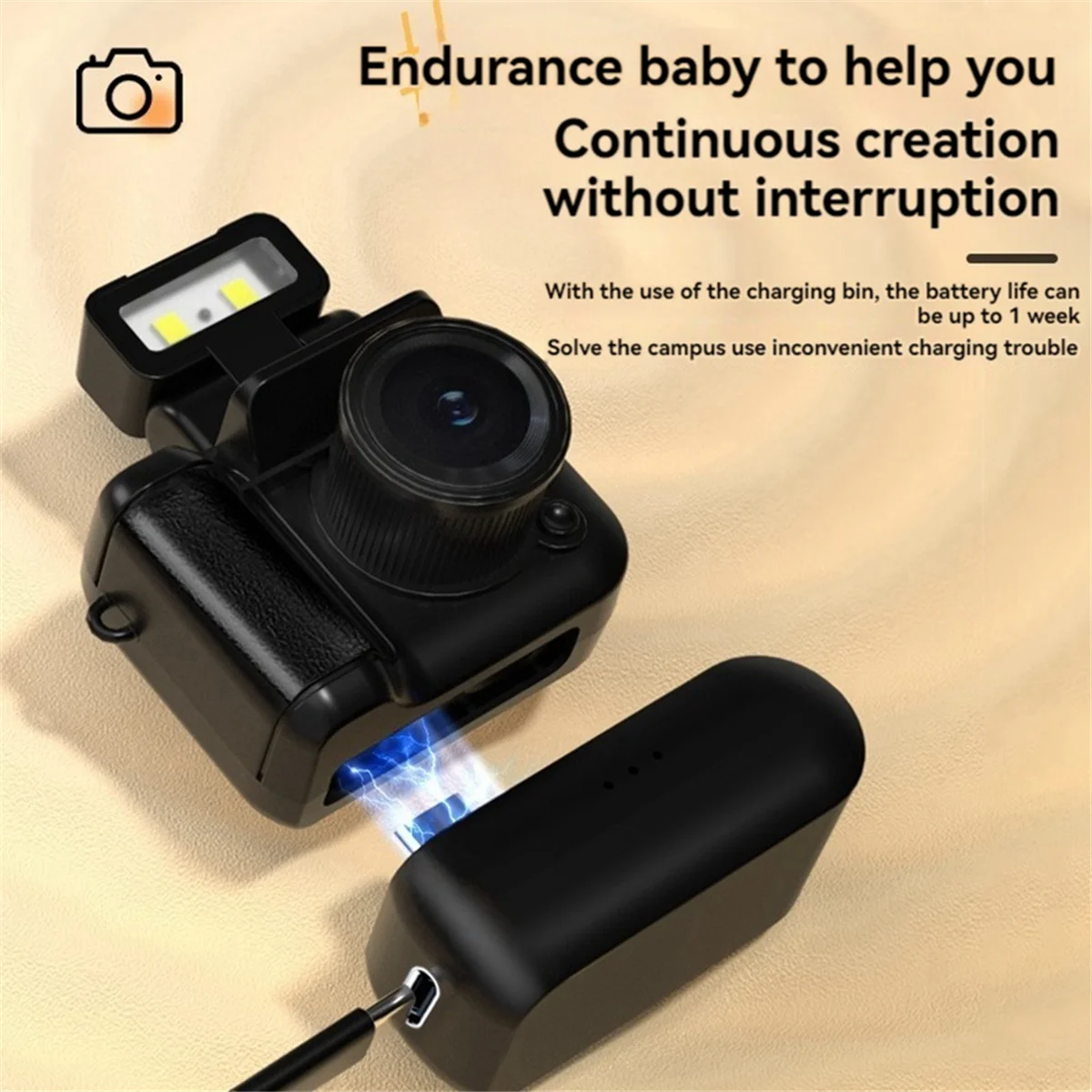 ABJG-HD1080P كاميرا صغيرة محمولة للجيب مع شاشة LCD وفيديو فلاش