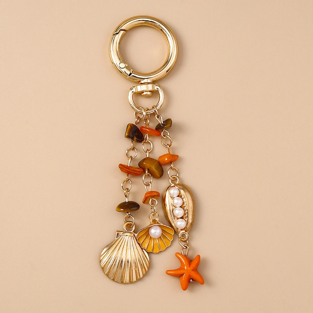 Aihua Niedlicher Schlüsselanhänger, bunt, Strand, Oktopus, Seestern, Muschel, Muschel, Schlüsselanhänger, Ketten, Meer, Souvenir, Geschenke für Frauen und Mädchen, DIY-Schmuck – Detail 4