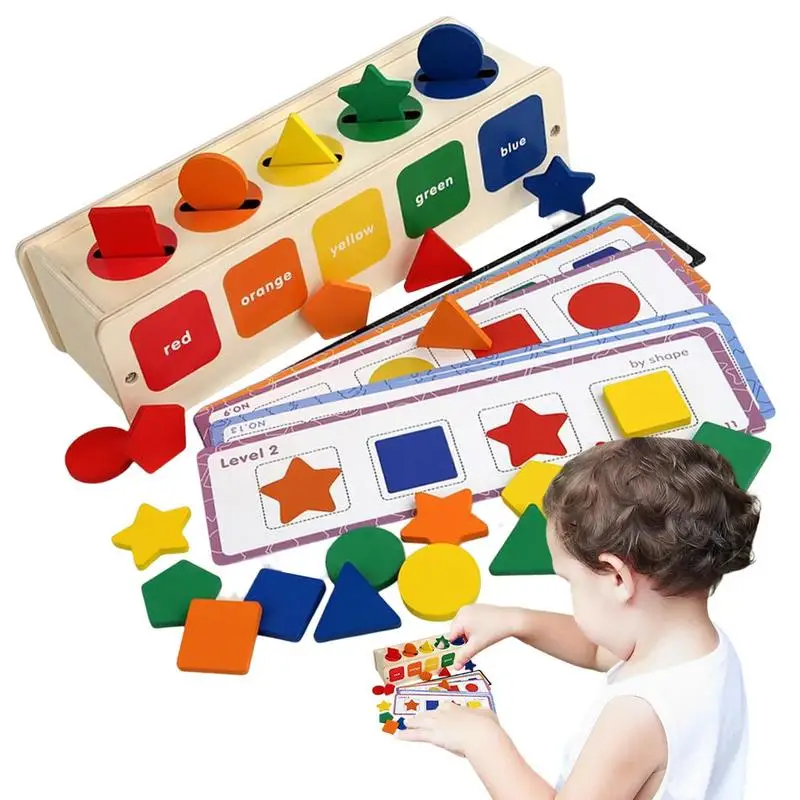 

Color Shape Sorting Toy Wooden Early Learning Sorting Matching Box Educational Block Puzzles For Preschoolers & Kindergarten