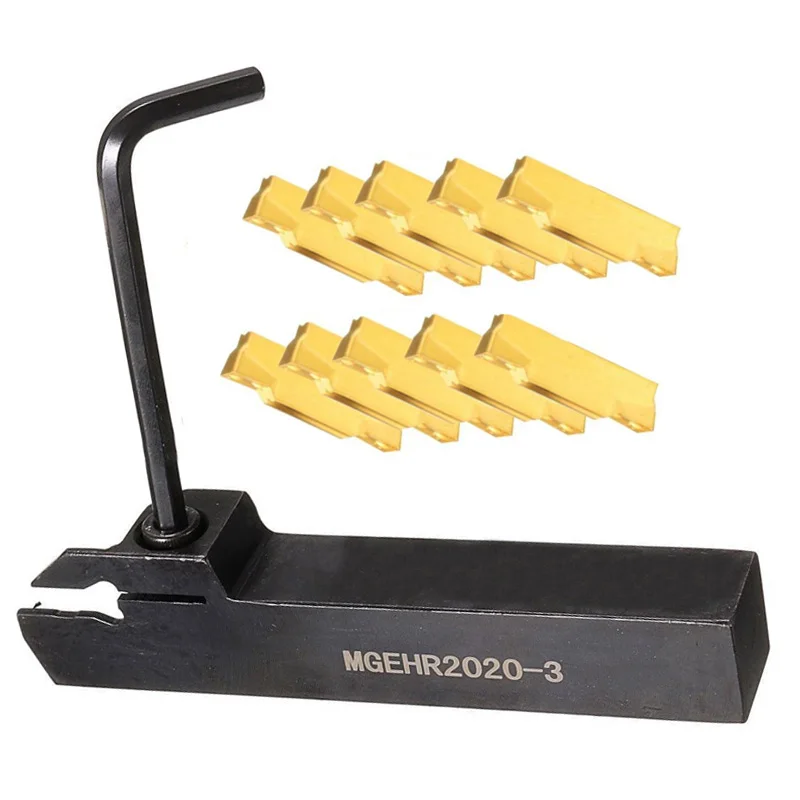 

Set MGEHR2020-3 Tool Holder 10pcs MGMN300 Inserts Replaces Pack Kit Grooving Parting 3mm 42CR 125mm Replacement