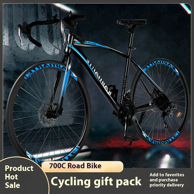 

Bent handlebar700CRoad Bike Variable Speed Dual Disc Brake City Race Bicycle for Men and Women Students Commuting