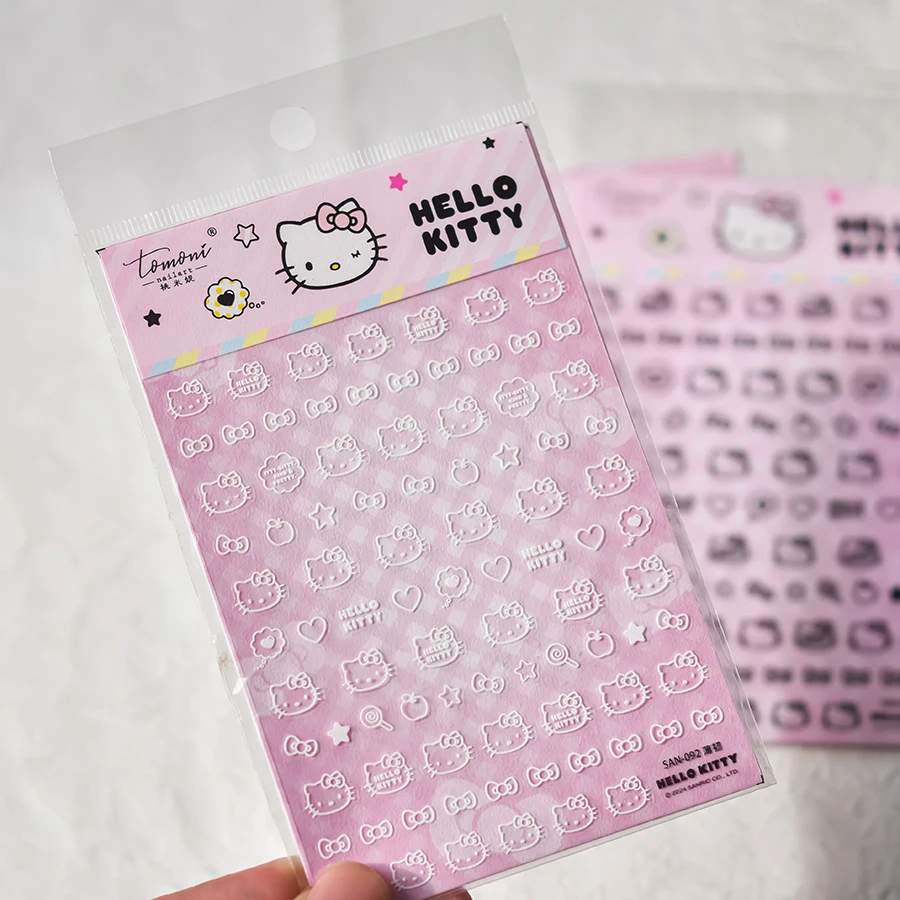 

5D Tomoni Sanrio Cartoon Lasers Hello Kitty Nail Sticker Nail Art Supplies Nail Art Decals DlY Press On Nails Sliders For Nails
