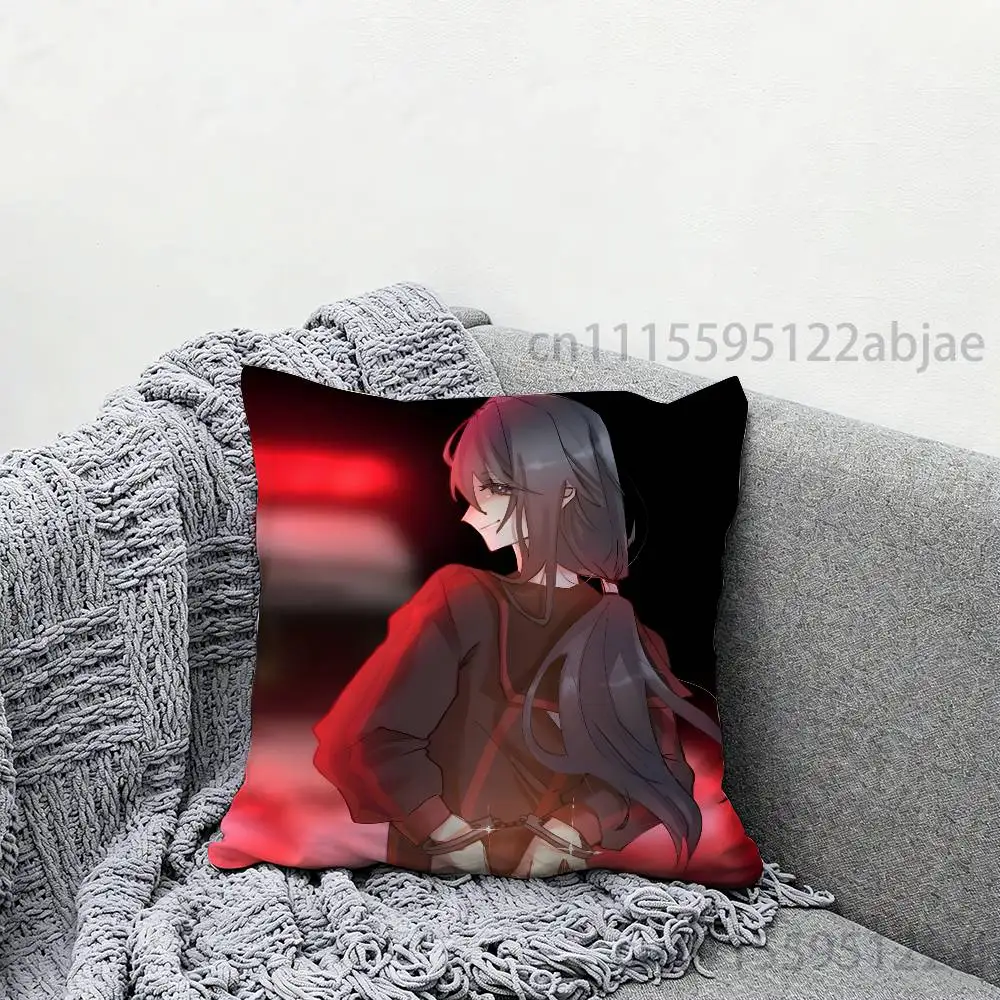 Y-Yandere S-Simulator Game Throw Pillow Case 40x40cm Decoration DIY Square Chair Pillowcase Pad Cover