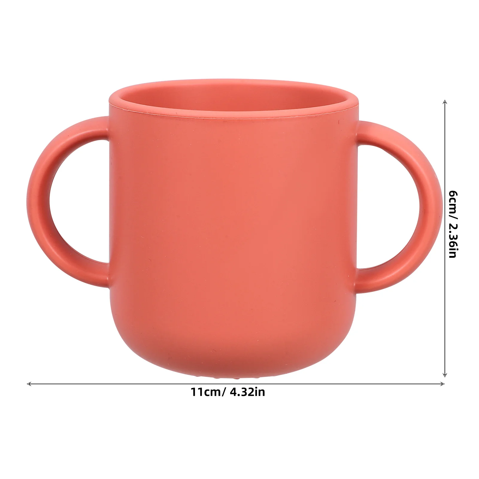 

Silicone Training Toddler Water Drinking Baby Milk Cup Orange Durable Easy Grip Handles Smooth Clean Convenience Children