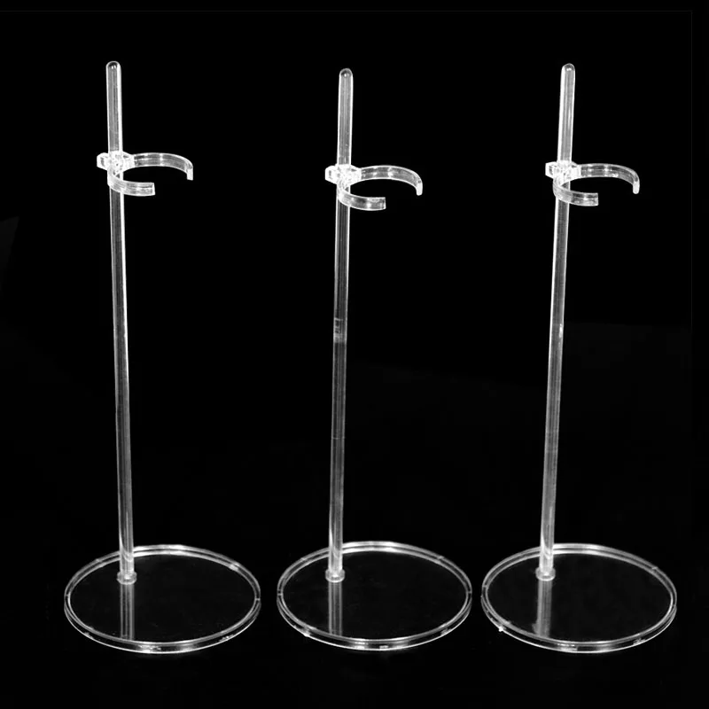 3Sets/lot Transparent Acrylic Support For Barbie 1/6 Doll Display Holder 30cm Figure Holder Doll Waist Auxiliary Fixed Base Toys