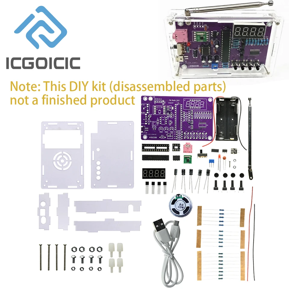 RDA5807S Radio Kit FM FM Electronic DIY Practice Electronic Parts Learning Kit Loose Parts