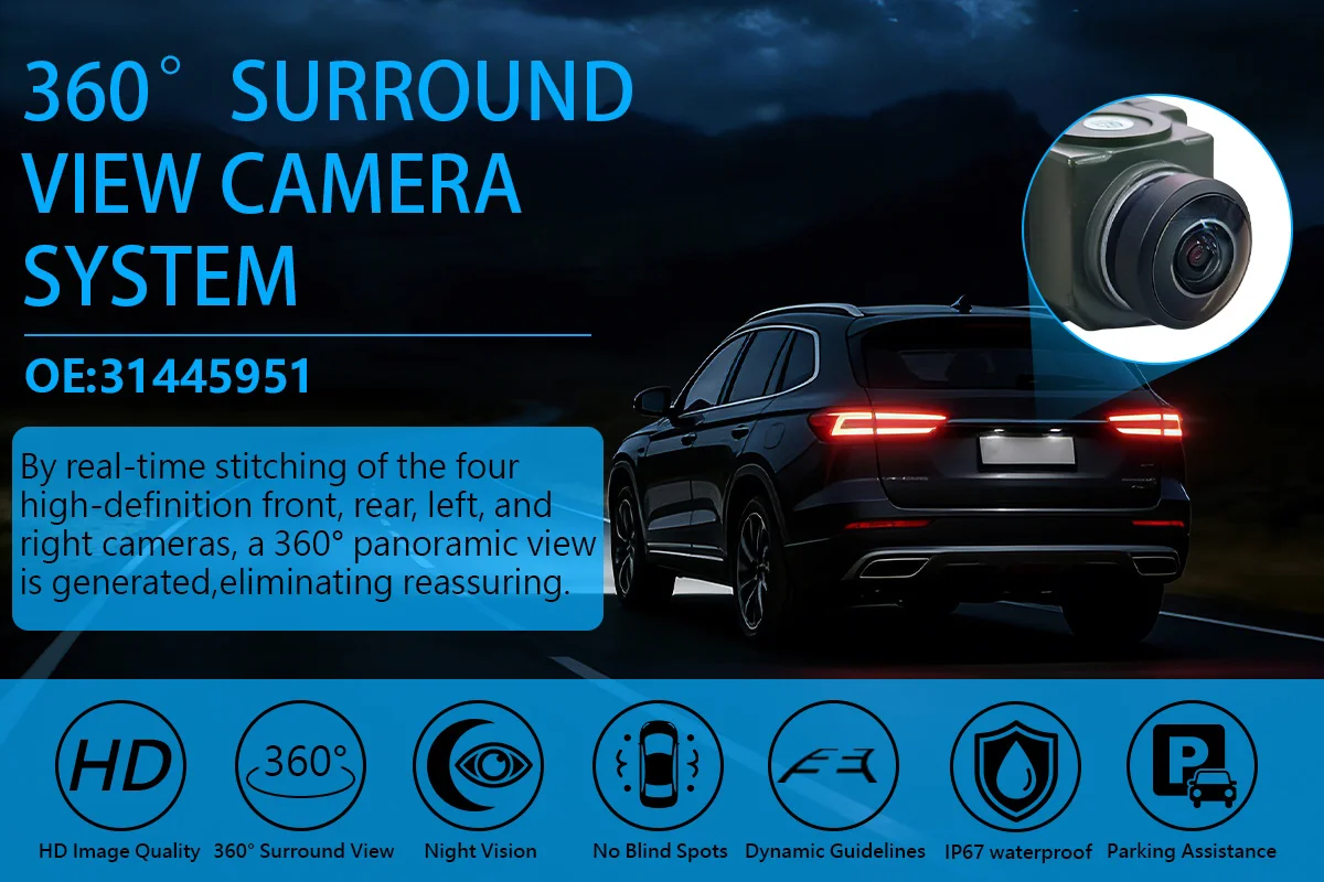 Für Volvo XC90 XC60 XC40 360 der Baujahre 2015-2021 ° Rundumkamera-Ersatz für 31445951 Parkkamera-Zubehör – Detail 1