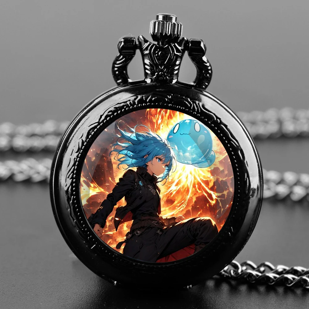 

That Time I Got Reincarnated as A Slime Rimuru Quartz Pocket Watch for Women Men Necklace Unique Pendant Chain Watch Accessories