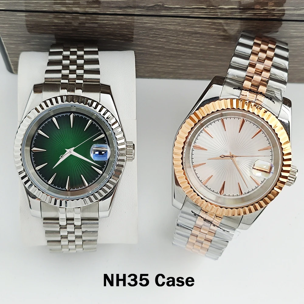 

36mm/39mm Case NH35 Case Dial Men's Stainless Steel Case Date Window Customized Logo Dial for NH35/NH36 Movement Accessories
