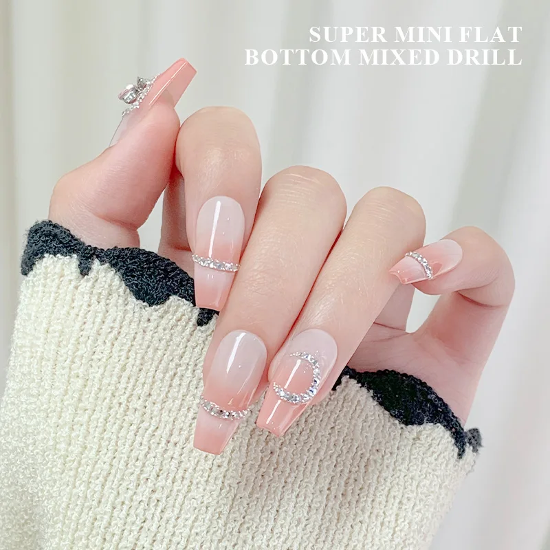 KANIU 1440PCS Mini Clear Round Flat Back Rhinestone AB Crystal Clear Manicure Glass Nail Art Supplies Wholesale Diameter 1-1.4MM