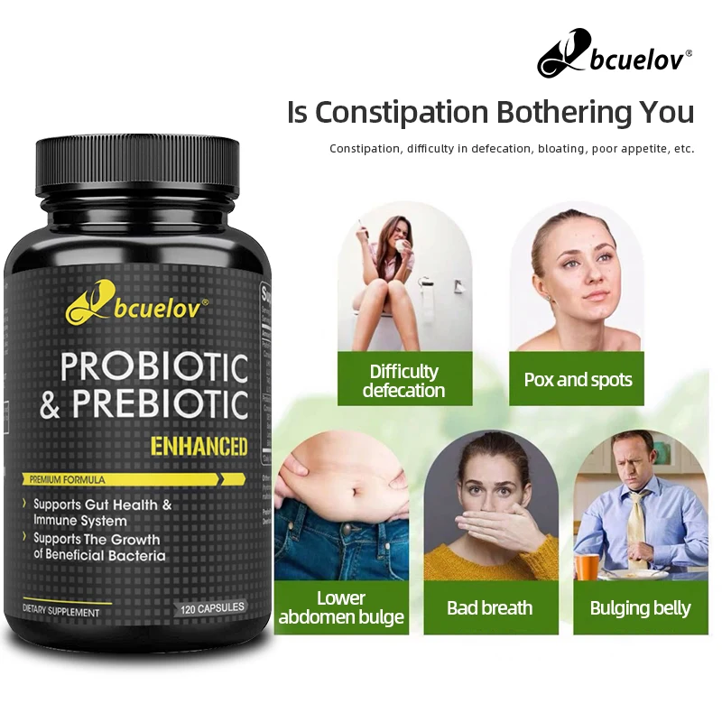 Prebiotic and Probiotic Supplements To Support Gut and Immune System Health and Relieve Bloating and Discomfort