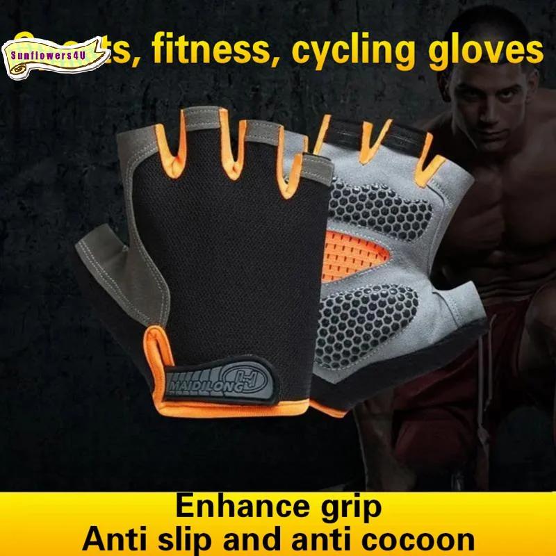 Fingerless Glove Knit - Guantes de ciclismo sin dedos, antideslizantes,