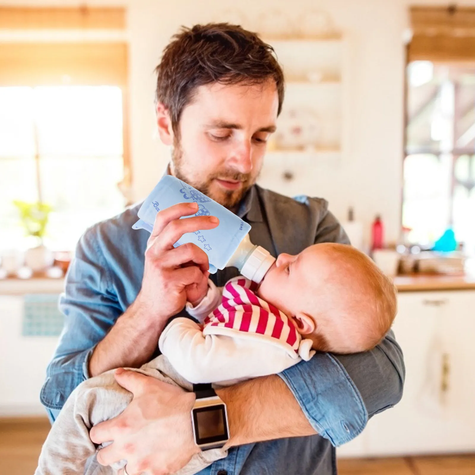 

USB Baby Bottle Warmer Portable Milk Travel Cup Warmer Heater Infant Feeding Bottle Bag Storage Cover Insulation Thermostat (