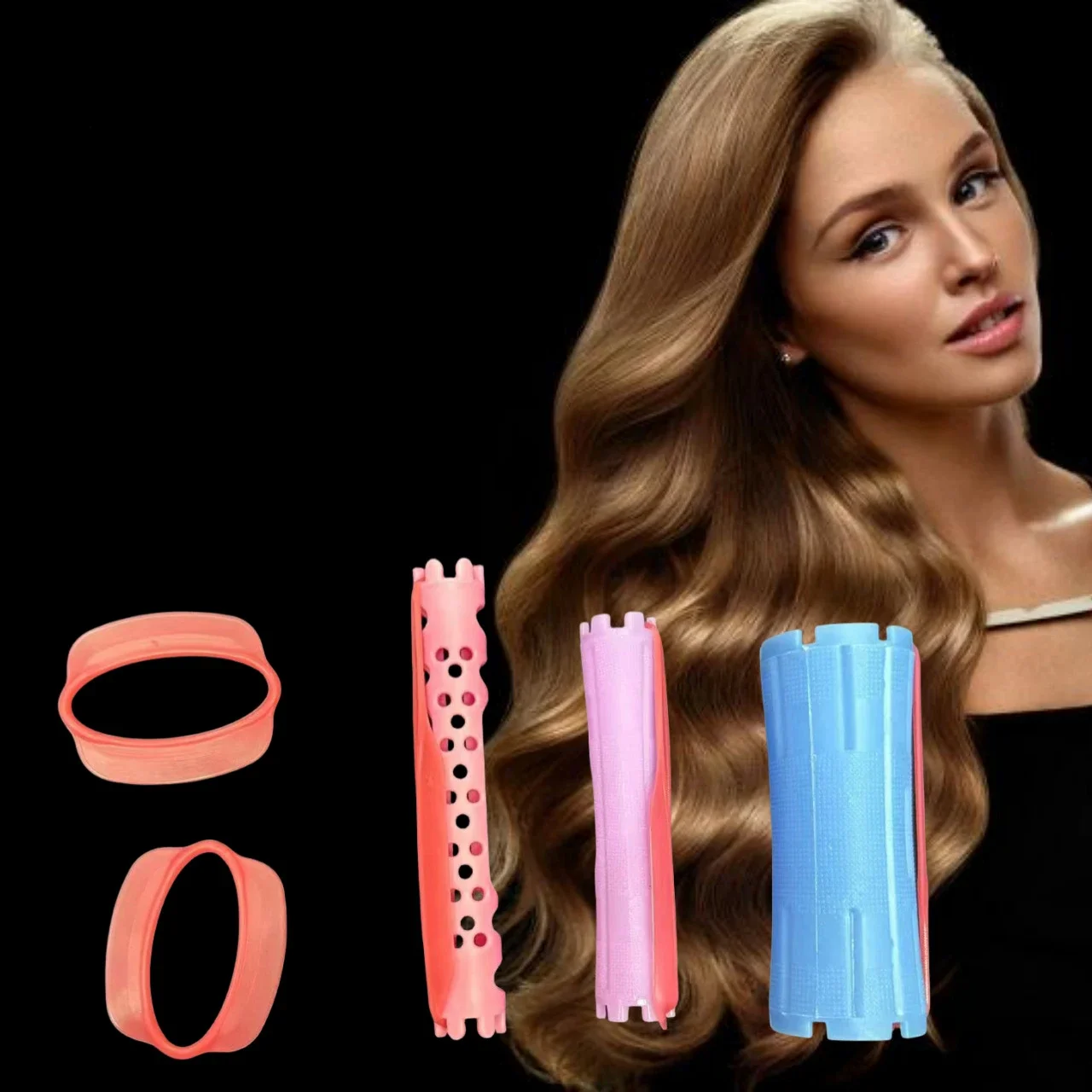 

20pcs Curling Rubber Bands Professional Color Changing Cold Wave Rods Band Fits Various Hair Rollers Hair Styling Barber Tools