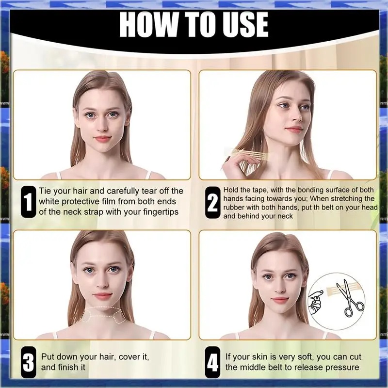 Il collo rassodante collo nastri per il sollevamento del viso invisibile rassodante nastro per il collo istantaneo sollevamento collo di tacchino cinturino di sollevamento traspirante ad alta elasticità