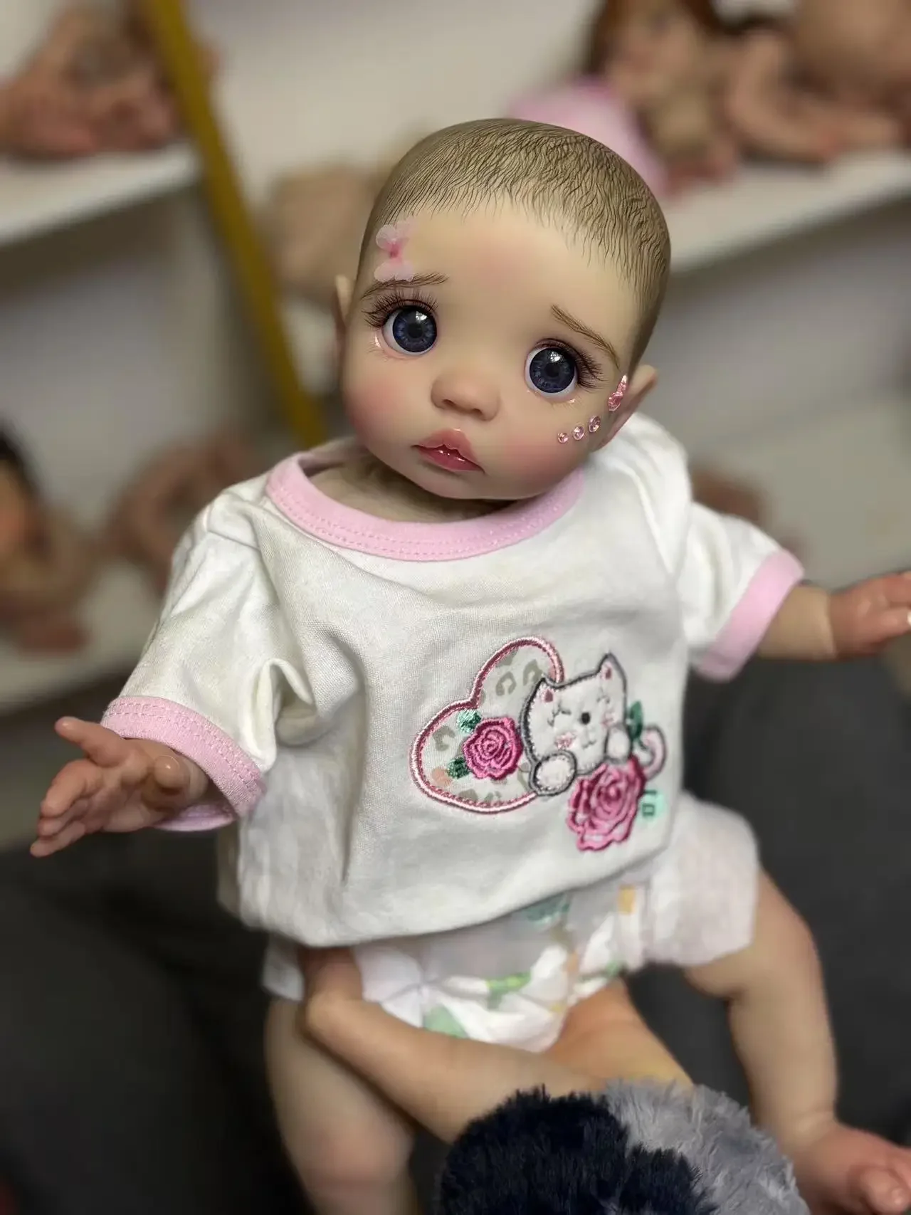 스토어 맞춤 제작 한정판 16인치 리본 베이비 피카 페인팅된 머리 이미 완성된 인형 실제 사진 크리스마스 선물