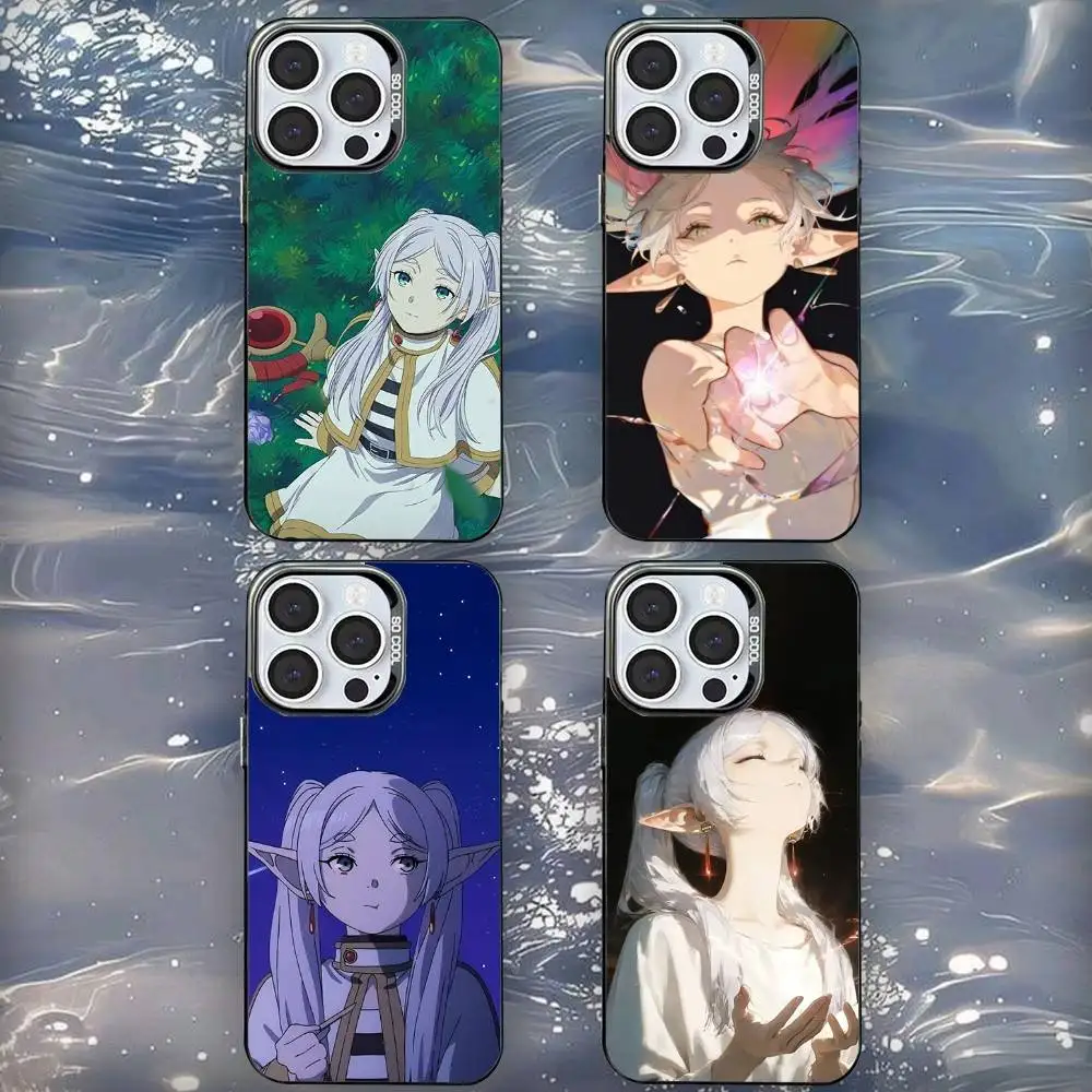 

Sousou Anime F-Frieren Phone Case For iPhone 16,15,14,13,12,11,Mini,Pro,SE,MAX Black Matte Shockproof Cover