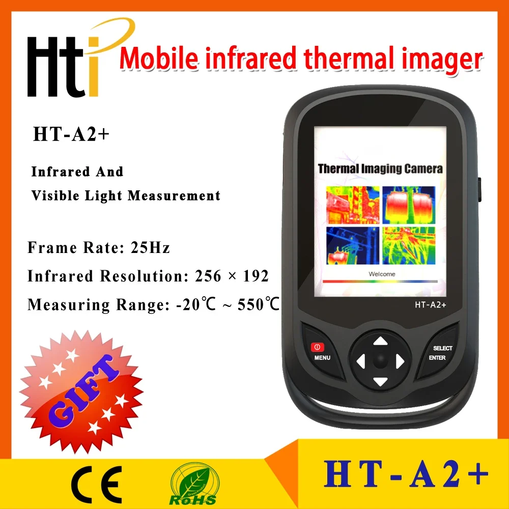 

HTI HT-A2 Plus Thermal Imager 256X192 Dual-Camera Infrared 5 Imaging Modes For Repair PCB Circuit Troublesho