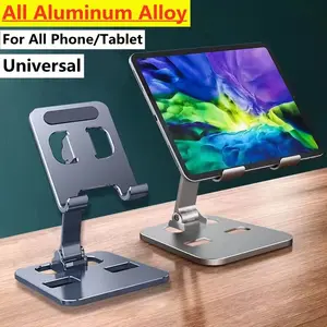 Tragbarer Tablethalter des universellen Aluminiumlegiers, montieren für iPad, einstellbar, flexibel, faltbar, lazier Desktop, Live -Mobiltelefonständer 6 Hauptverkaufsunterstützung Mobile - №6