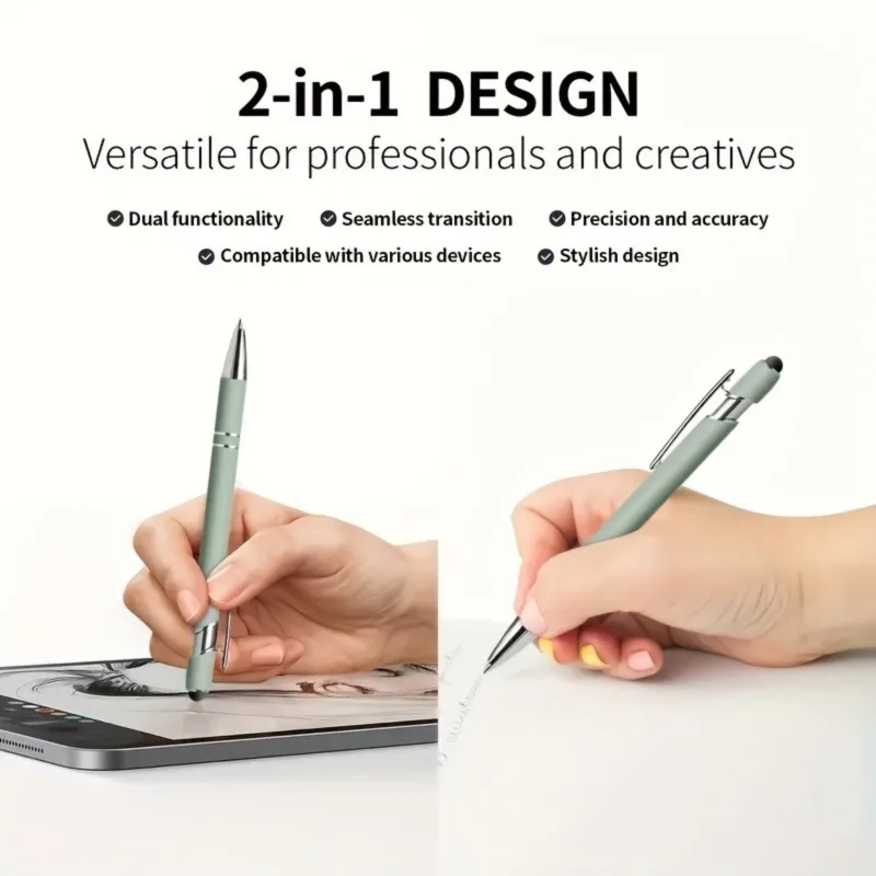 Metal-sprayed Ballpoint Pen Aluminum Pole Beauty Pen Capacitive Stylus Anti-skid School Supplies Students' School Writing Pen view 3