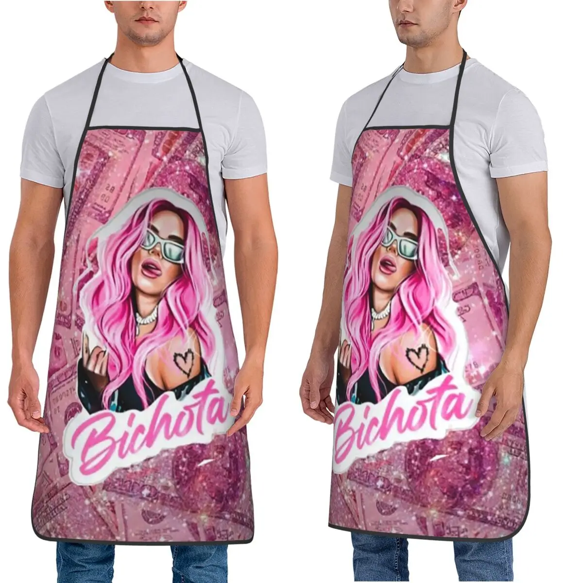 Karol G Happy Valentines Day Apron Chef Cooking Baking Tablier Waterproof Bib Kitchen Cleaning Pinafore for Women Men Painting