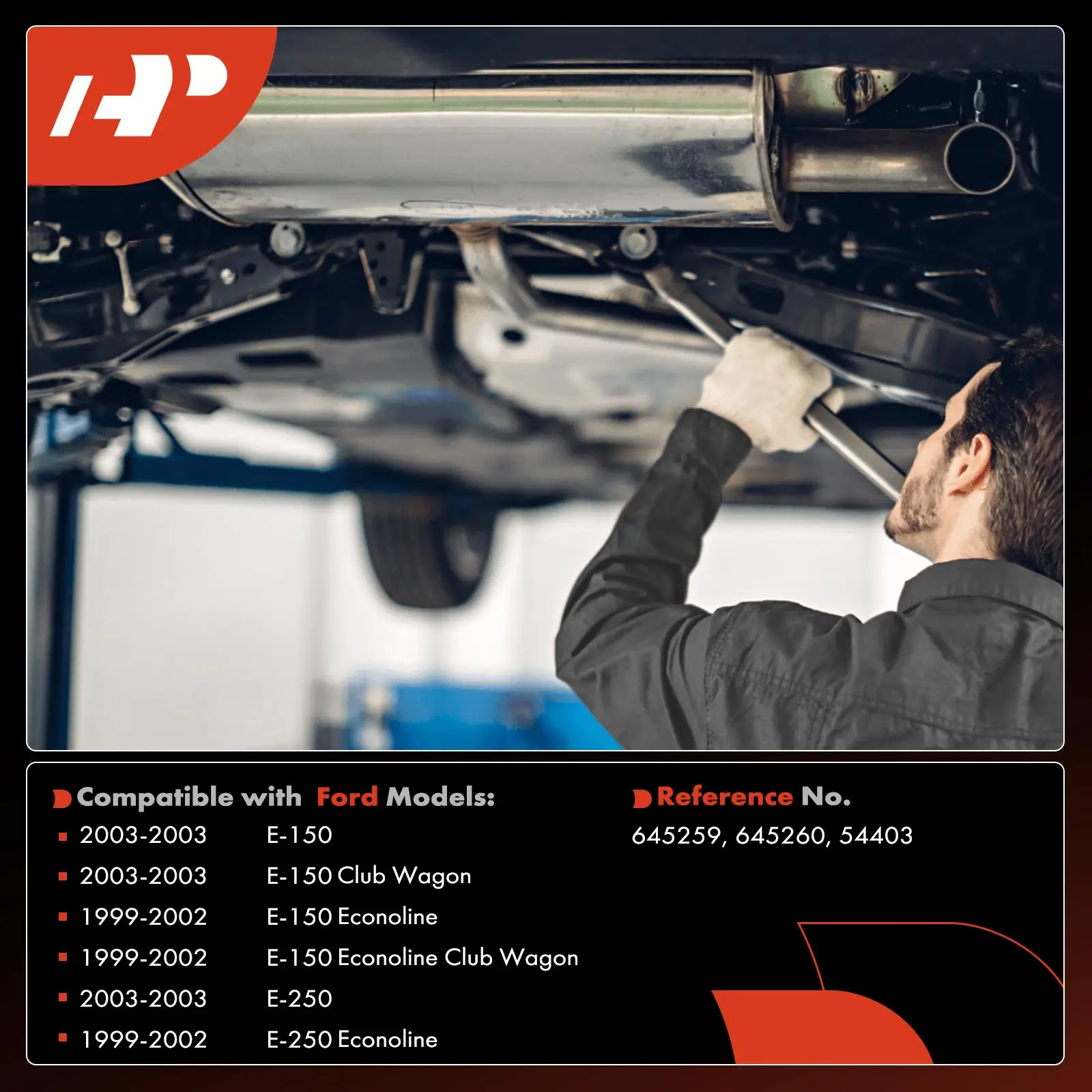 A-Premium 2pcs Left & Right Side Catalytic Converter for Ford E-150 E-250 2003 E-150 Econoline E-250 Econoline 1999-2002