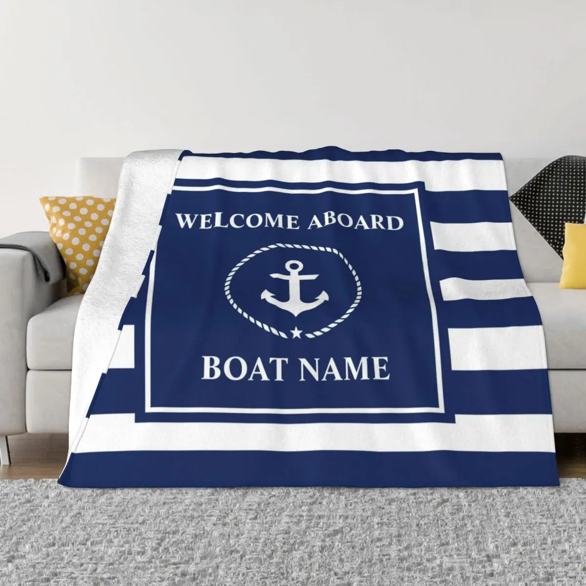 

Anchor Blue Blanket Sofa Cover Coral Fleece Plush Spring Autumn Warm Throw Blankets for Bedding Bedroom Plush Thin Quilt